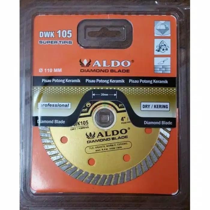 ALDO DWK 105 MATA PISAU POTONG BATU GERINDA 4" KERAMIK GRANIT SUPER THIN TURBO DRY / KERING
