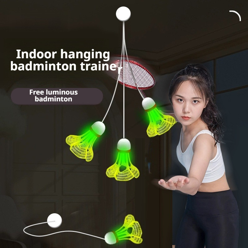 Home lighted badminton trainer singles trainer fitness trainer Serve power trainer