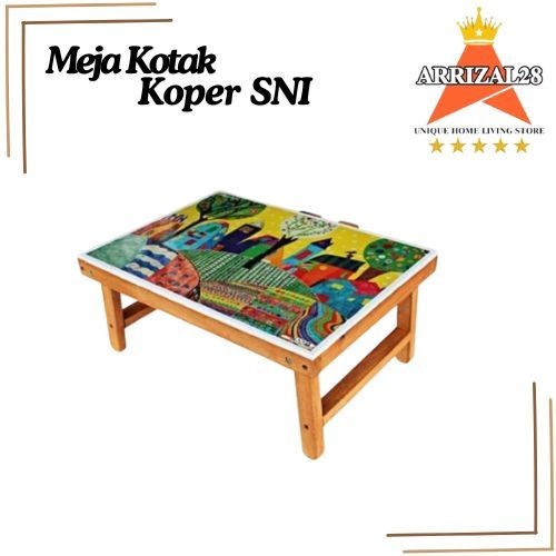 MEJA BELAJAR KADO KAYU KOTAK KOPER KARAKTER SNI