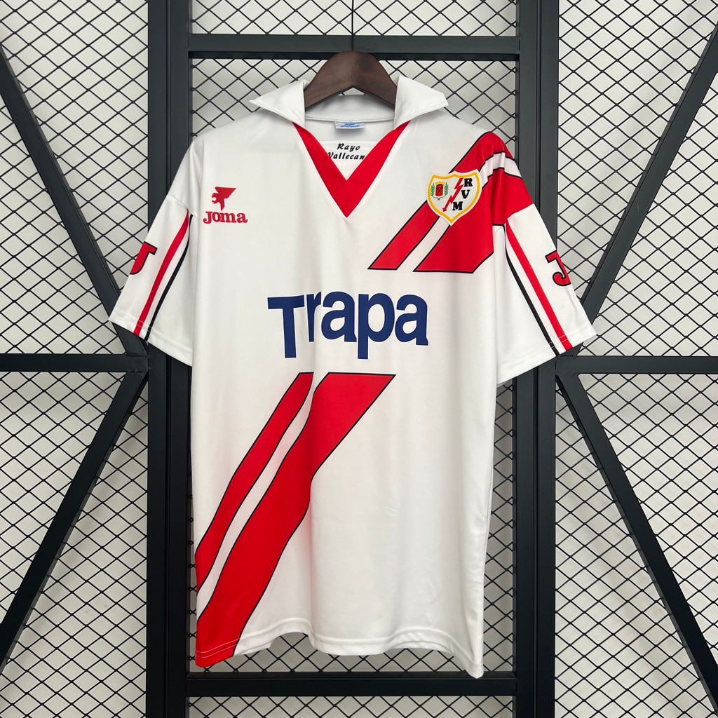Jersey grade ori Retro Rayo Vallecano 97/98 Home A40 T shirt pria