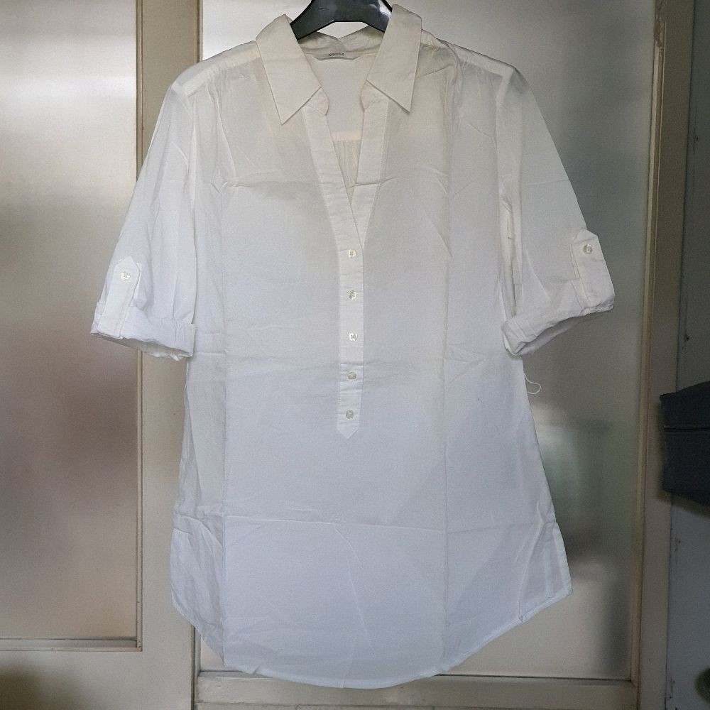 Z baju wanita atasan cewek blouse blus marks spencer m&s putih kancing preloved seken Casual Panjang