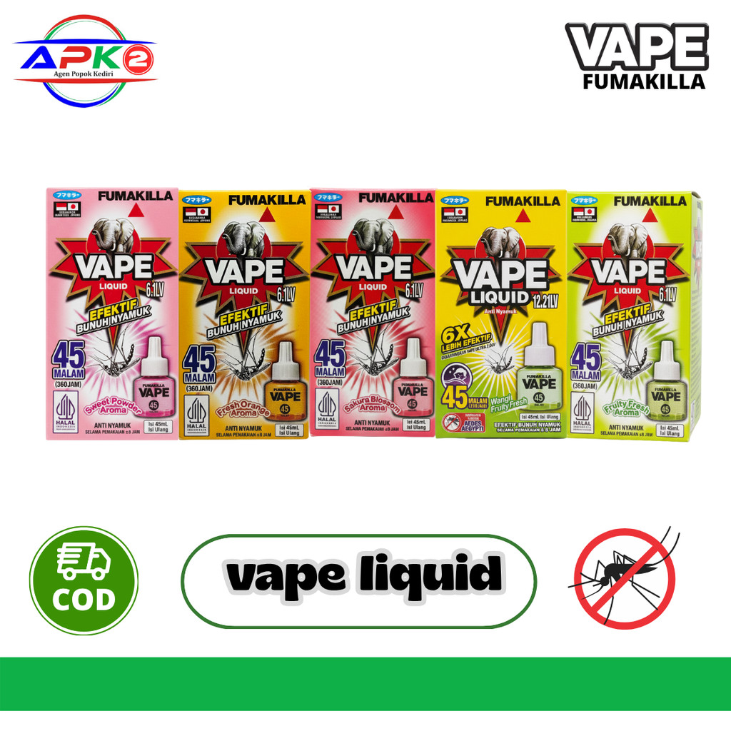 [ Paket Hemat 3 Pcs ] VAPE Fumakila Liquid Ultra Elektrik Refill  45 Malam Obat Nyamuk Elektrik 45ml