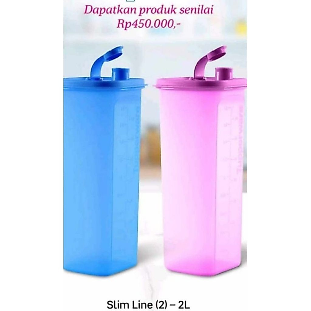 slim line botol minum kulkas 2L 1L botol minum tupperware