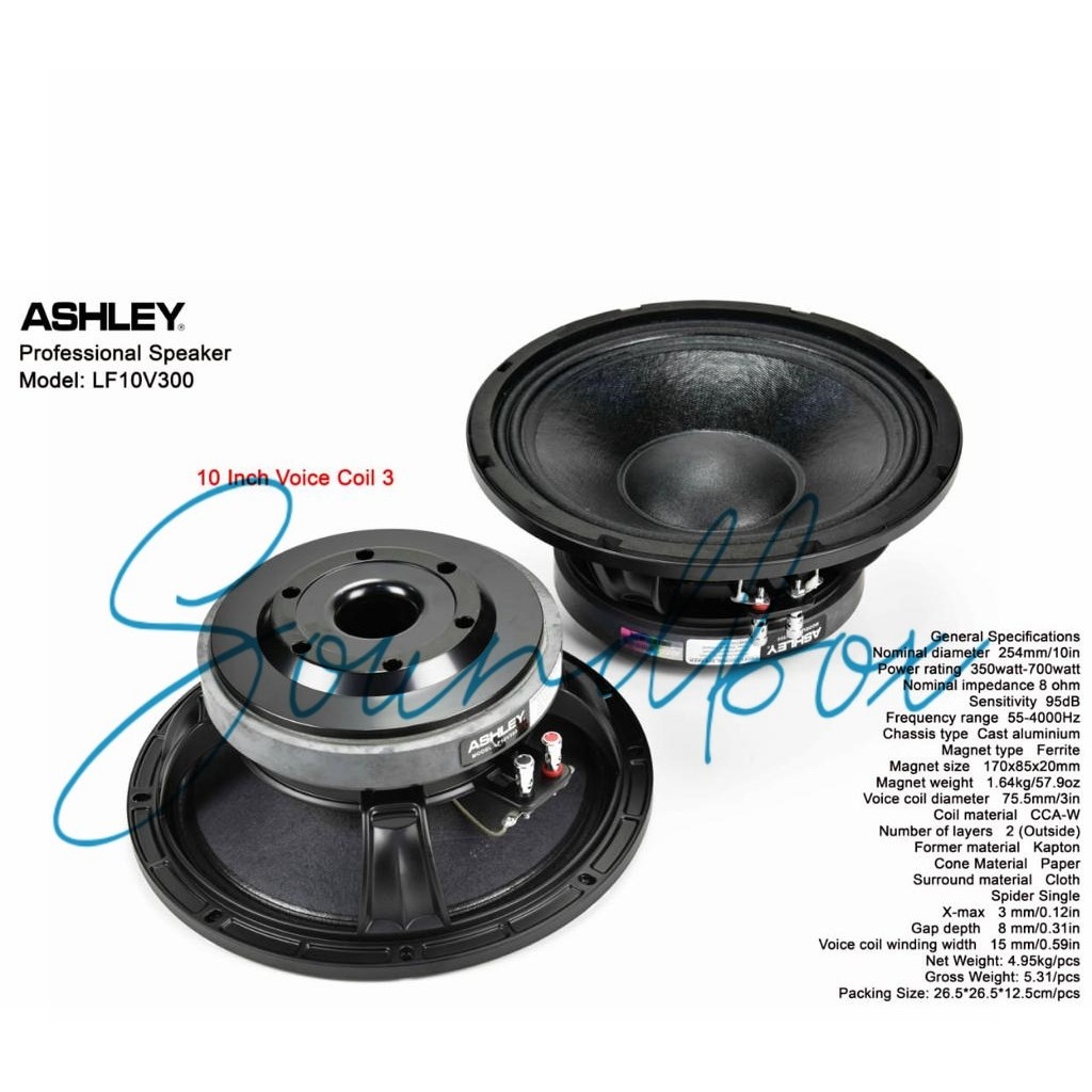 Speaker Komponen ASHLEY LF10V300 LF10 V300 LF 10V300 10  ORIGAL