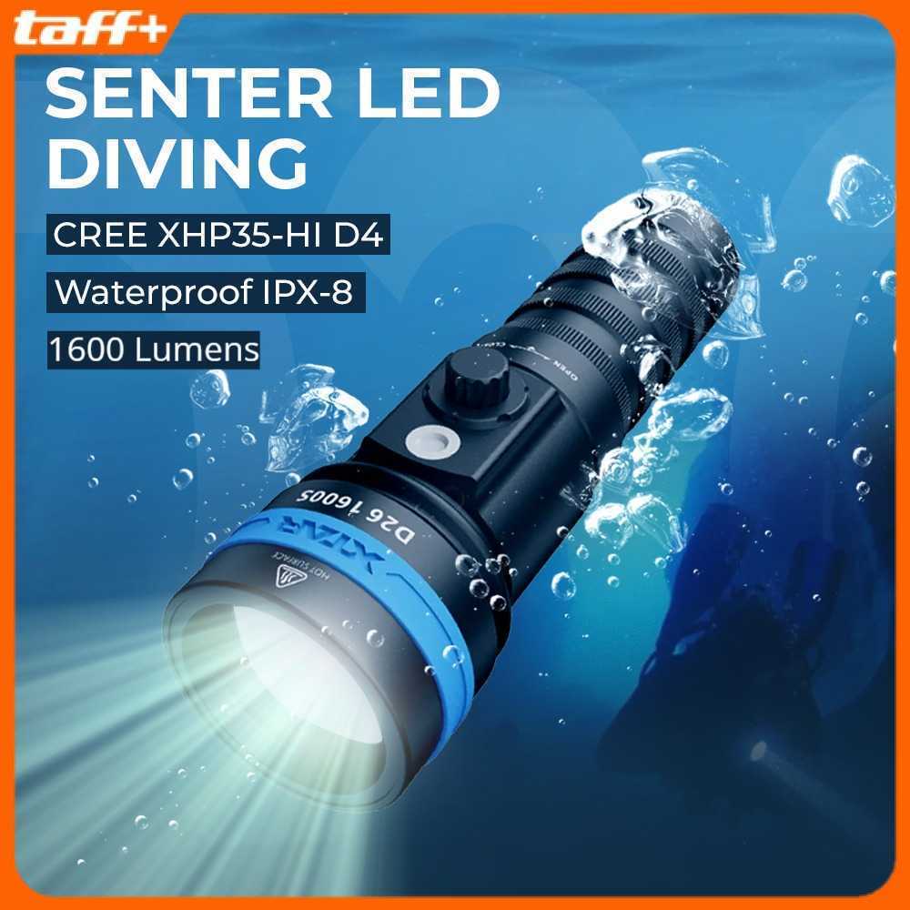 XTAR Senter Selam Diving CREE XHP35-HI D4 Waterproof IPX8 1600 Lumens - D26 1600S