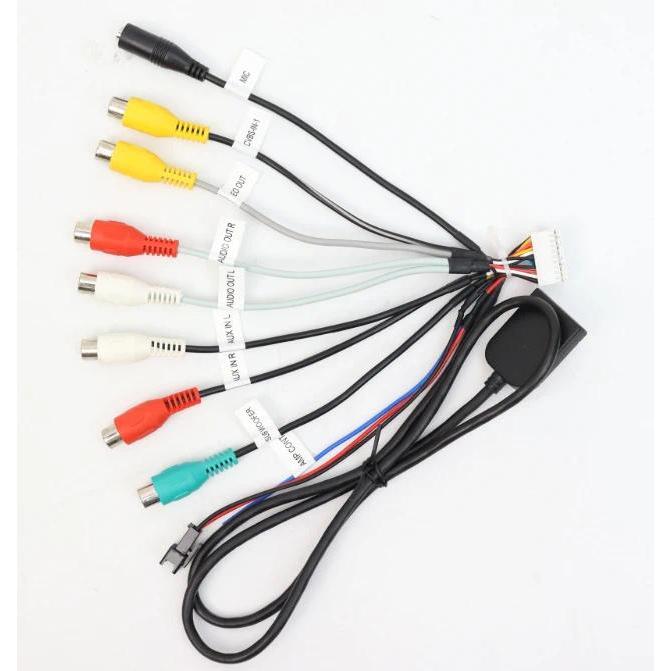 20 Pin RCA for Car Android  Auo Video Cable Subwoofer Output Socket CVBS Aux In Amp Control Wire Fan
