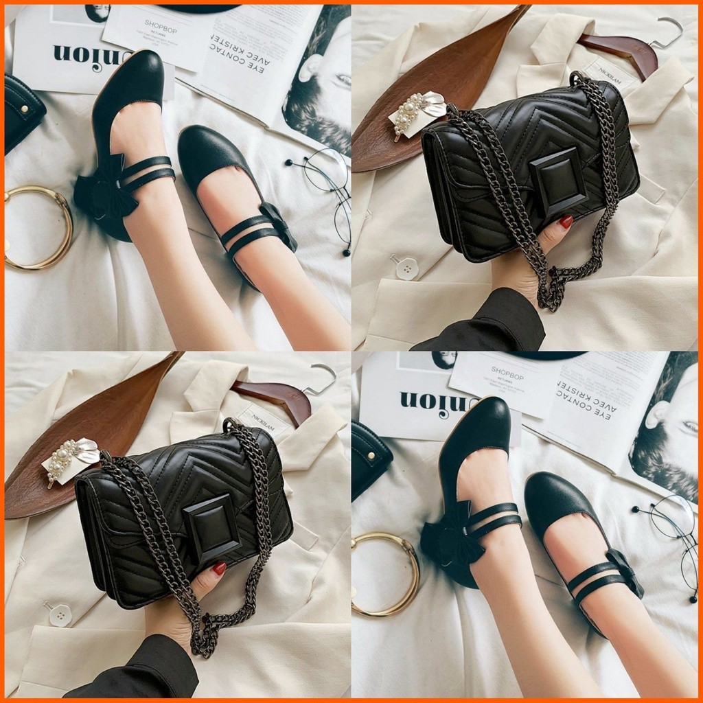 S5 Shop Paket 2in1 Sandal Dan Tas Selempang Pesta