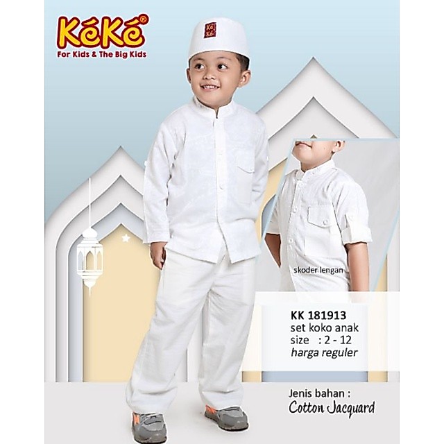 KOKO ANAK KEKE PUTIH LENGAN PANJANG KK 181913