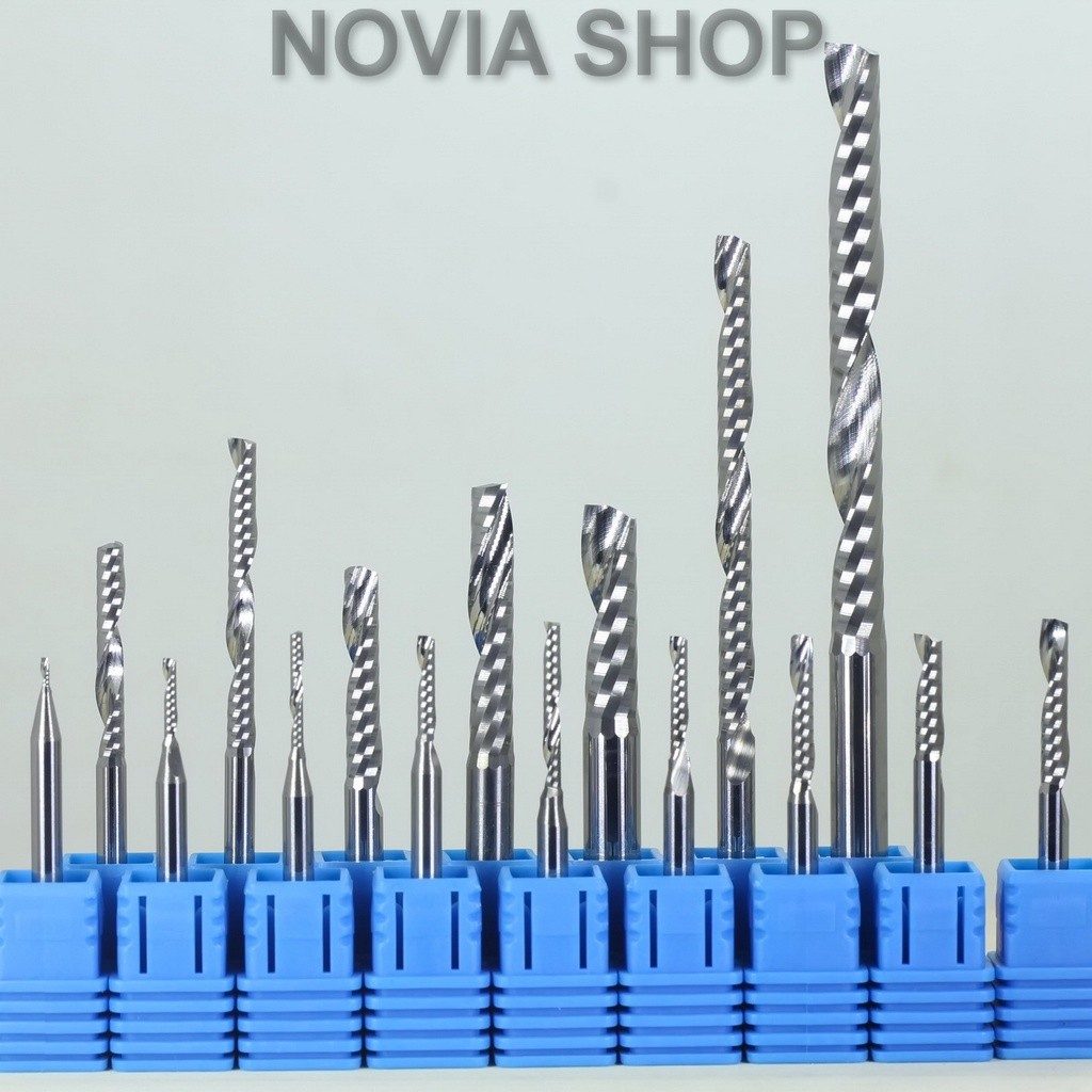RETBO.ID Mata CNC Router Bit Single Flute Carbide Endmill 1F u/ kayu MDF akrilik acrylic ACP plastik