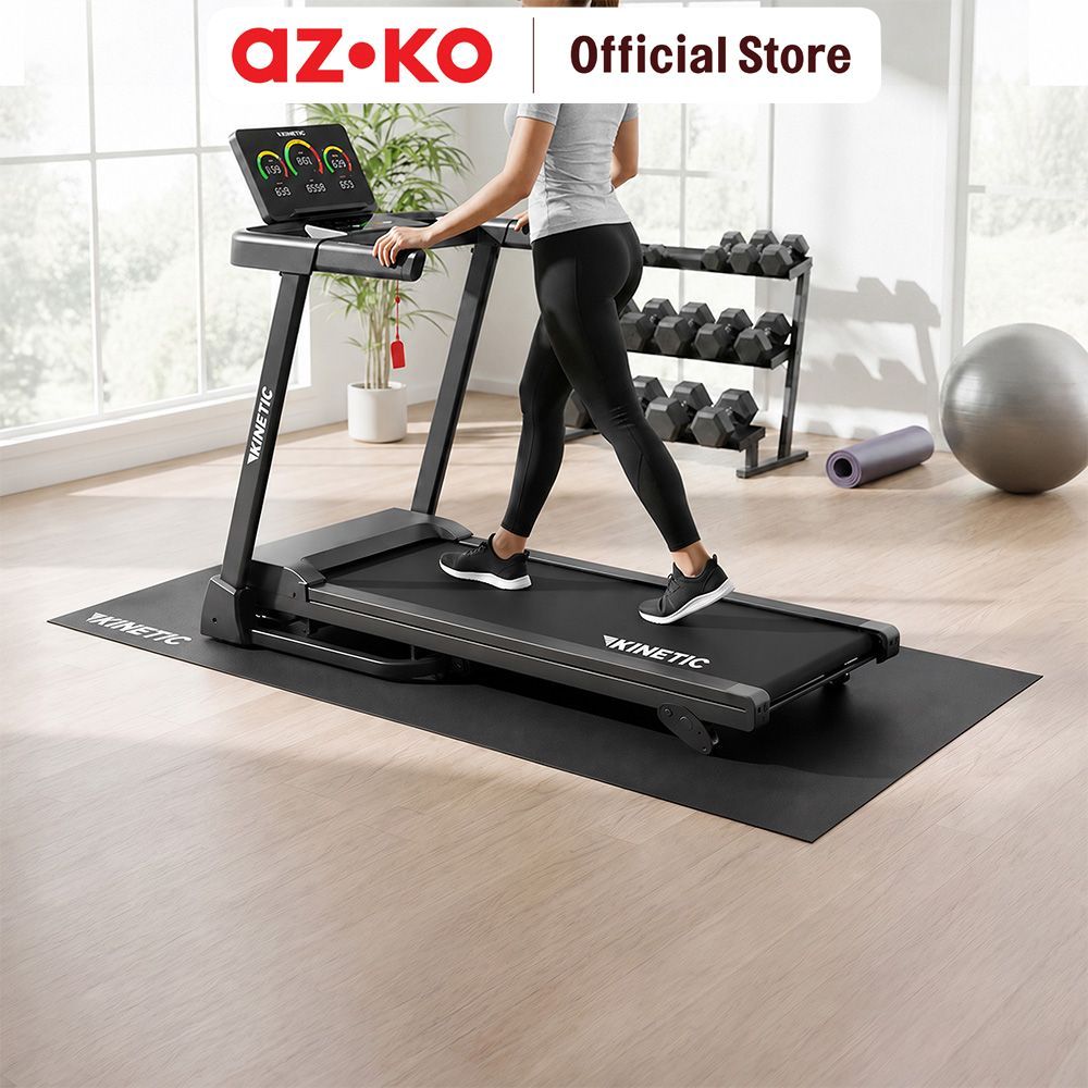 AZKO Kinetic Karpet Treadmill 198x91.5 cm - Hitam Alas Pelindung Lantai Fitness Rumah