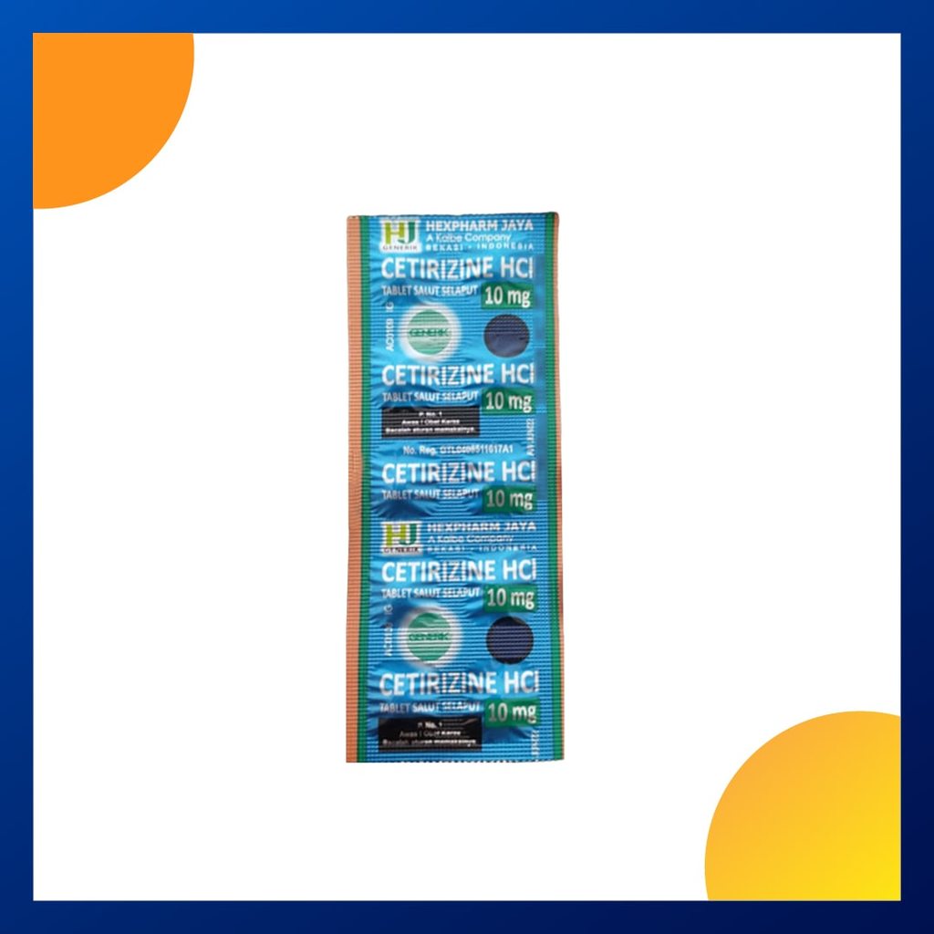 CETIRIZINE HYDROCHLORIDE GENERIK_003 10 MG 1 STRIP @ 10 TABLET SALUT SELAPUT