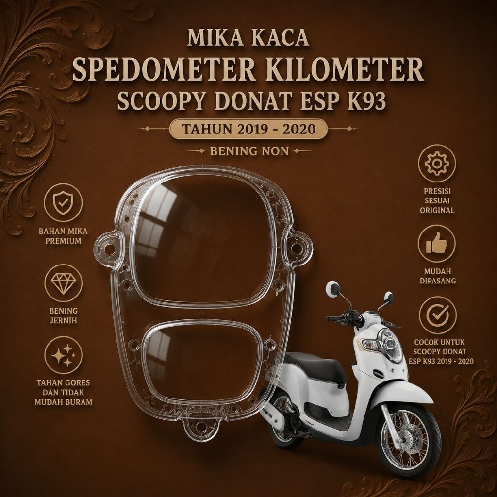 cod - mika kaca spedometer kilometer scoopy donat esp k93 tahun 2019 - 2020 bening - Febi Sparepart