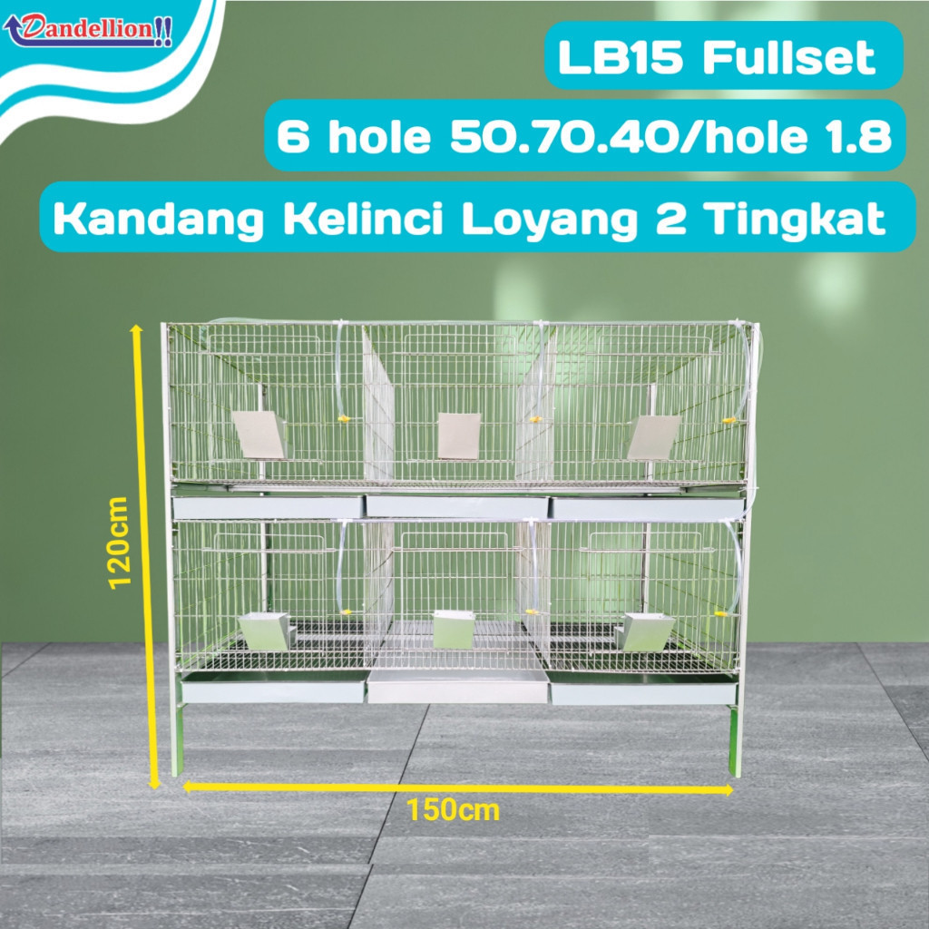 Kandang Hewan peliharaan | Kandang Kelinci Galvanis | Rabbit Cage LB15 Loyang 2 Tingkat