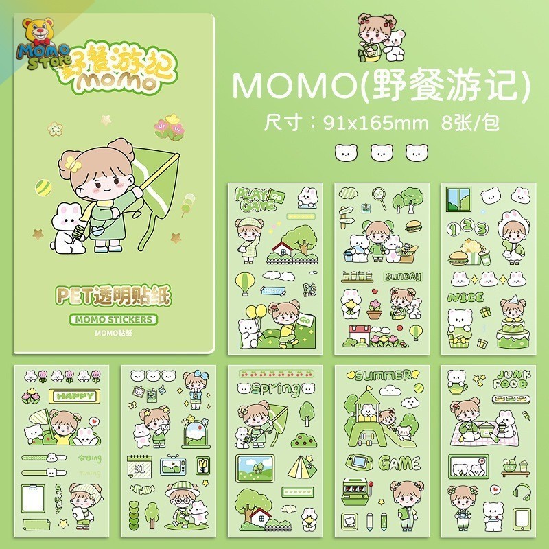 

Sticker Momo 4 Warna isi 7 Lembar Stiker Momo Waterproof Stiker Scrapbook Stiker Momo Murah