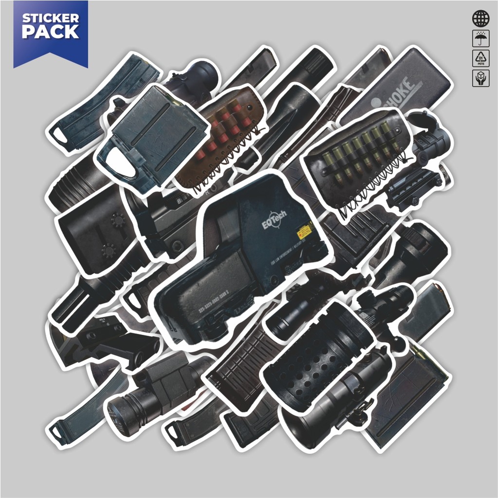 

[100PCS]Stiker Pack Stiker Games PUBG ATTACHMENT Aesthetic Vinyl Anti Air Dekorasi Sticker Laptop Buku Journal Koper Helm Casing HP Gitar Helm Skateboard