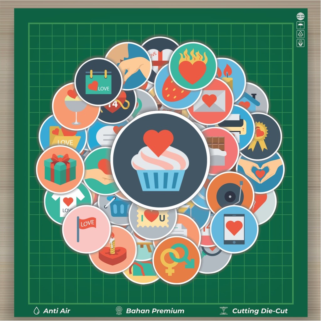 

HOT 50 PCS STIKER Stiker Ikon Datar Love Romance Stiker Fashion Cars Decal Dingin Kartu Album Custom Vinyl Anti Air- Sticker Aesthetic Buku Journal Koper Casing HP Tablet Laptop Helm Motor Botol Minum