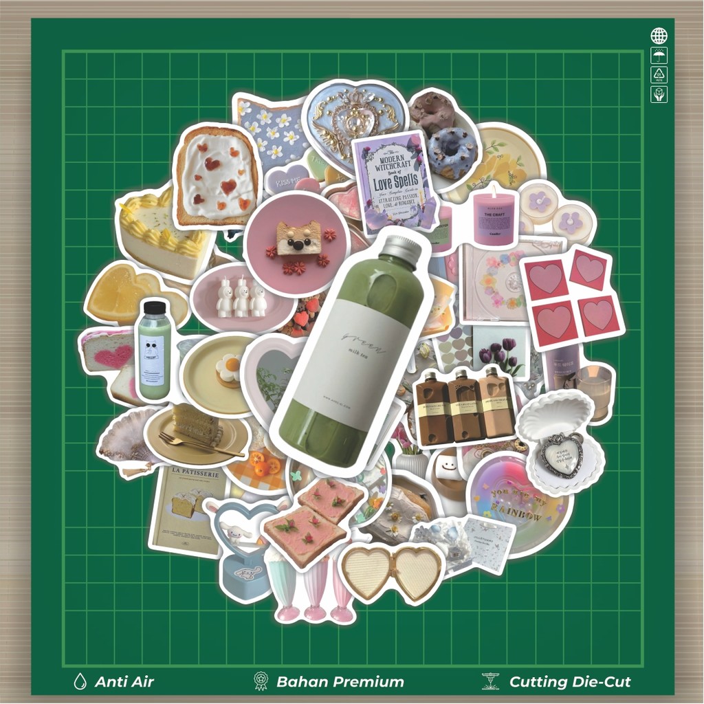 

Stiker Cutting Pack Stiker Retro Romance Isi 100Pcs Series Aesthetic Lucu Keren Untuk Koper Bahan VynilRetro Romance