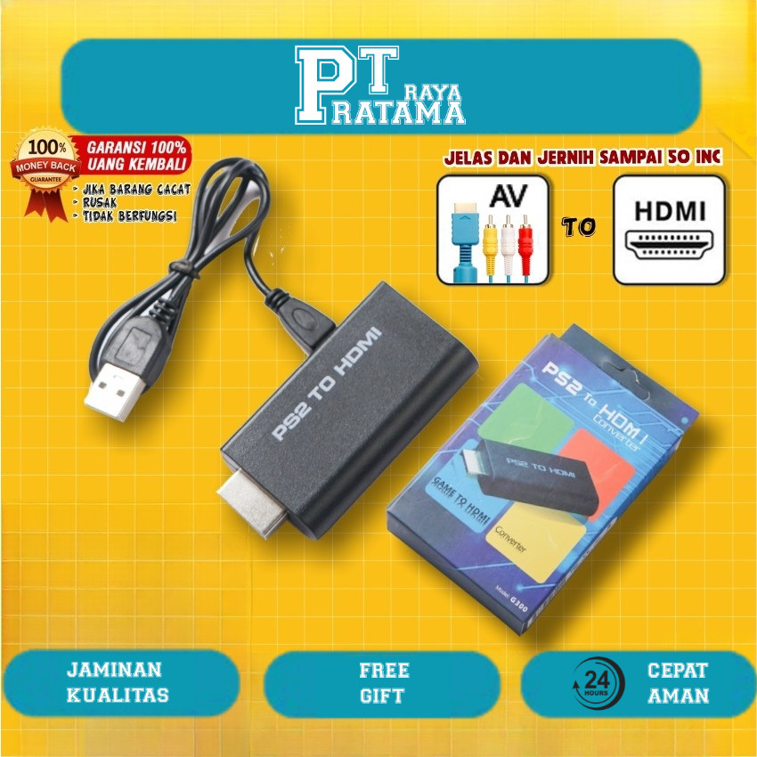 PS2 To HDMI Adaptor Converter HDMI PS2 Resolusi HD 720 1080P