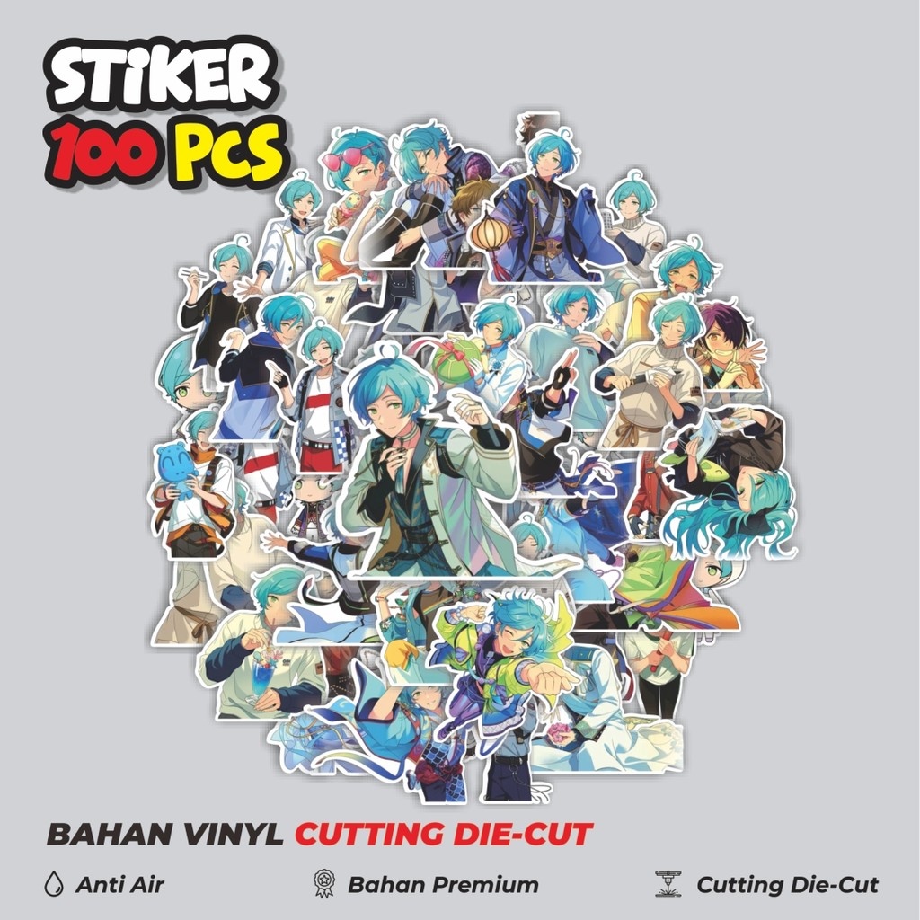 Terbaru 50 pcs Stiker Anime Karakter Kanata Shinkai Dekorasi Lucu Kreatif untuk Notebook, Skateboard