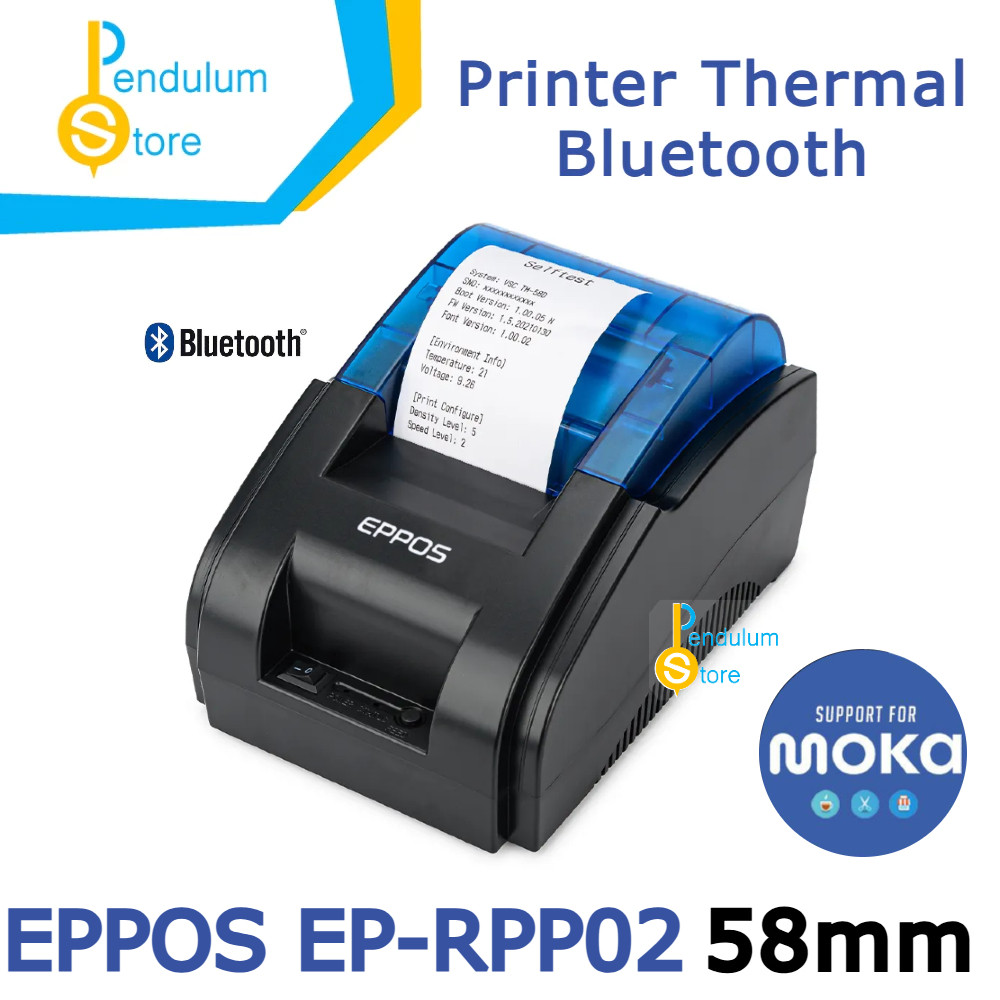 

EPPOS EP-RPP02 EP58M RPP02 RPP02N Mini Thermal Printer Bluetooth 58mm Support Mokapos ORIGINAL -033
