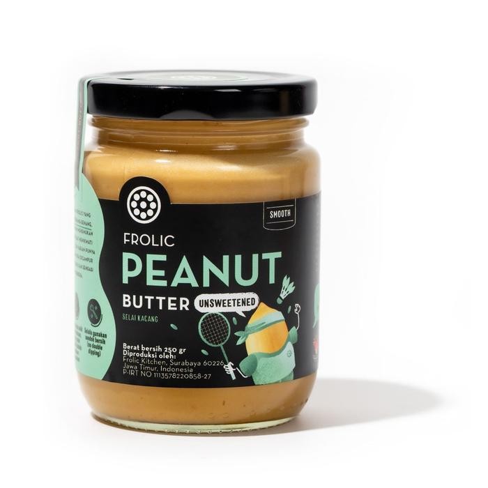 

FROLIC Peanut Butter Unsweetened - Selai Kacang Murni Vegan Keto-friendly - 250 gram, Smooth/Halus Terlaris
