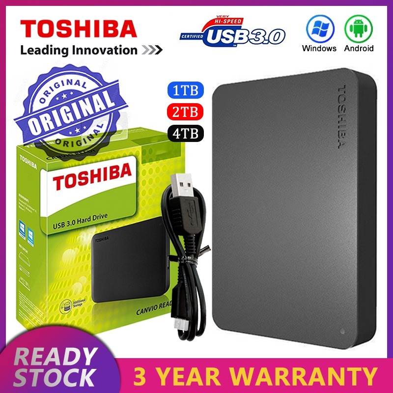 harddisk eksternal Original Toshiba 1TB 2TB 4TB HDD WD hard disk drive external untuk Windows laptop