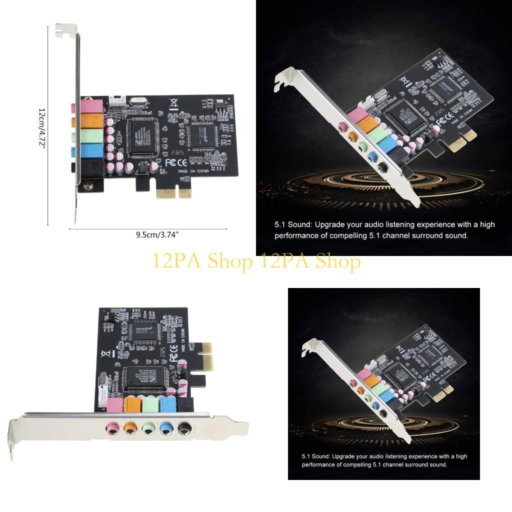12PA Stereo PCI-e Card CMI8738 Chip 32/64 Bit PCI for Express PC Sound Card