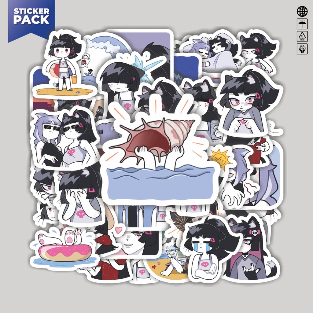 

[100PCS]Stiker Pack Stiker Kartun Summer Zizi Cute Aesthetic Vinyl Anti Air Dekorasi Sticker Laptop Buku Journal Koper Helm Casing HP Gitar Helm Skateboard