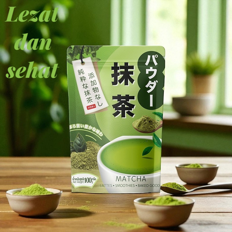 

Matcha Powder (100%) Japanese Pure Green Tea 100g Bubuk Minuman Matcha Jepang Chocolazo Premium Grade Terlaris