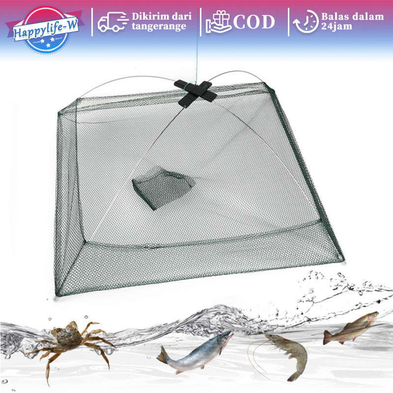 80cm Alat Pancing Udang Perangkap Kepiting Jala Ikan Kecil Perangkap Ikan Bubu Payung