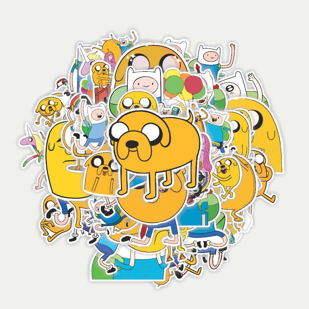 

Sticker Pack Stiker Kartun Adventure Time With Finn & Jake Dekorasi Lucu Kreatif untuk Notebook, Skateboard, HP