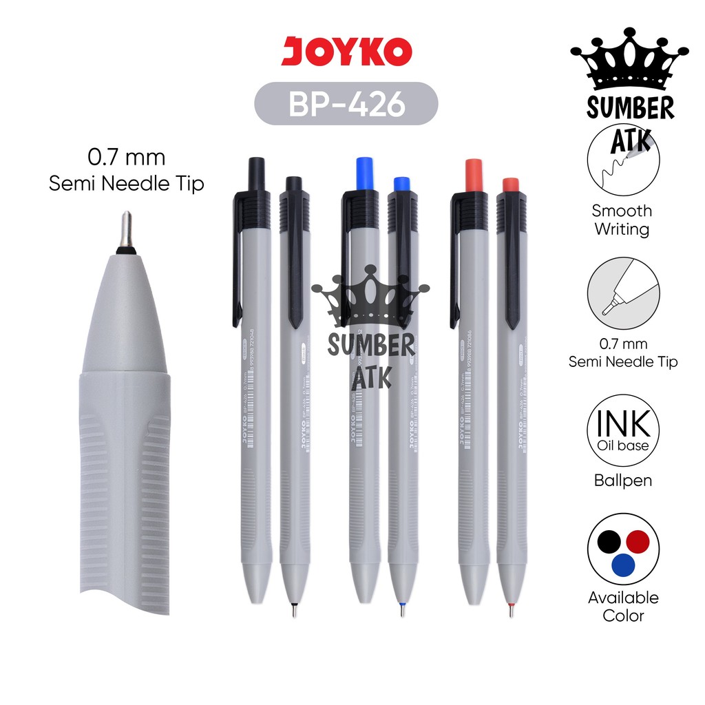 

Ball Pen JOYKO Pulpen Pena BP-426 0.7 mm Hitam Biru Merah Ink
