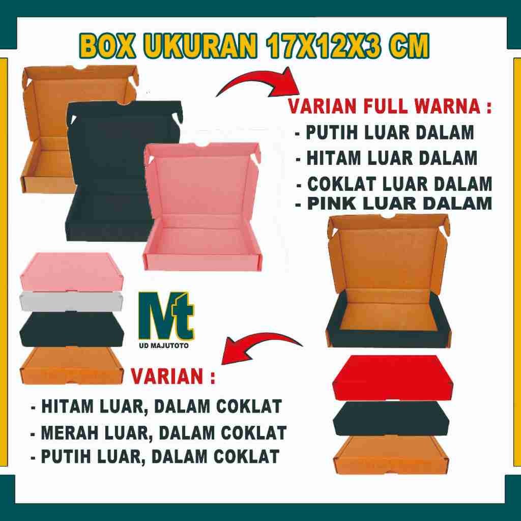 

Box 17x12x3 cm / Box Lipat Samping / Kardus Polos / Box Dompet