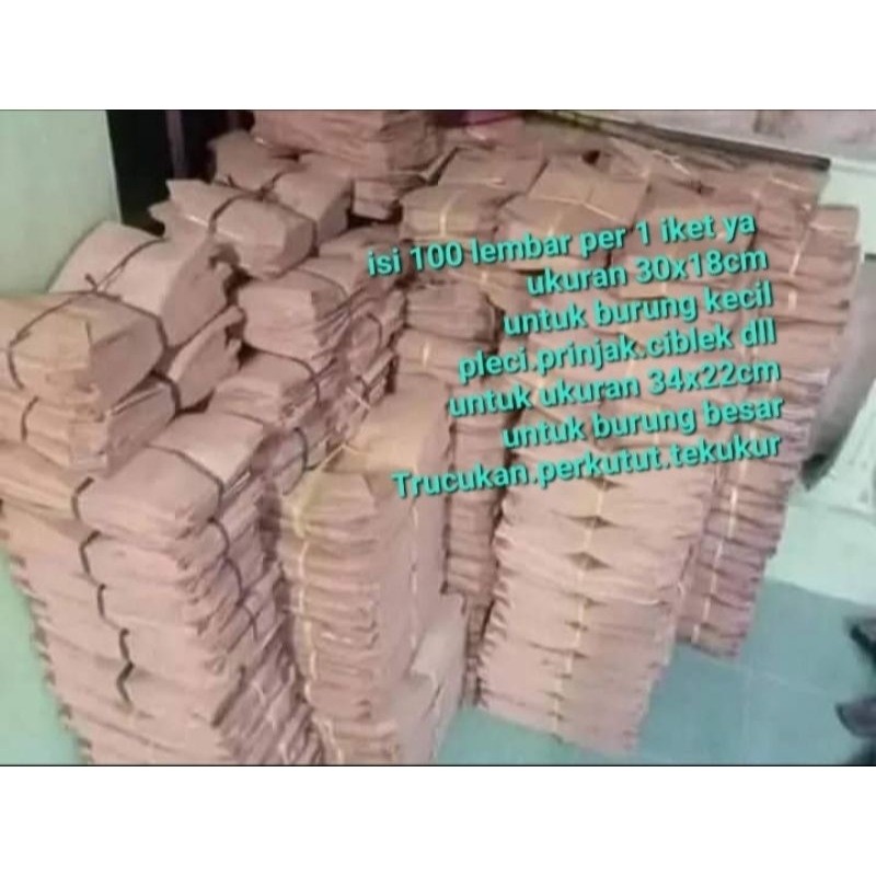 

Kantong Wadah Burung/isi 100 lembar/ukuran 30x18 cm/Kertas Semen Wadah Unggas/kantong Semen/Amplop Burung kicau kuat
