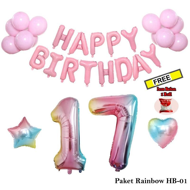 Set Balon dekorasi Ulang Tahun Pink Macaron Set Latex