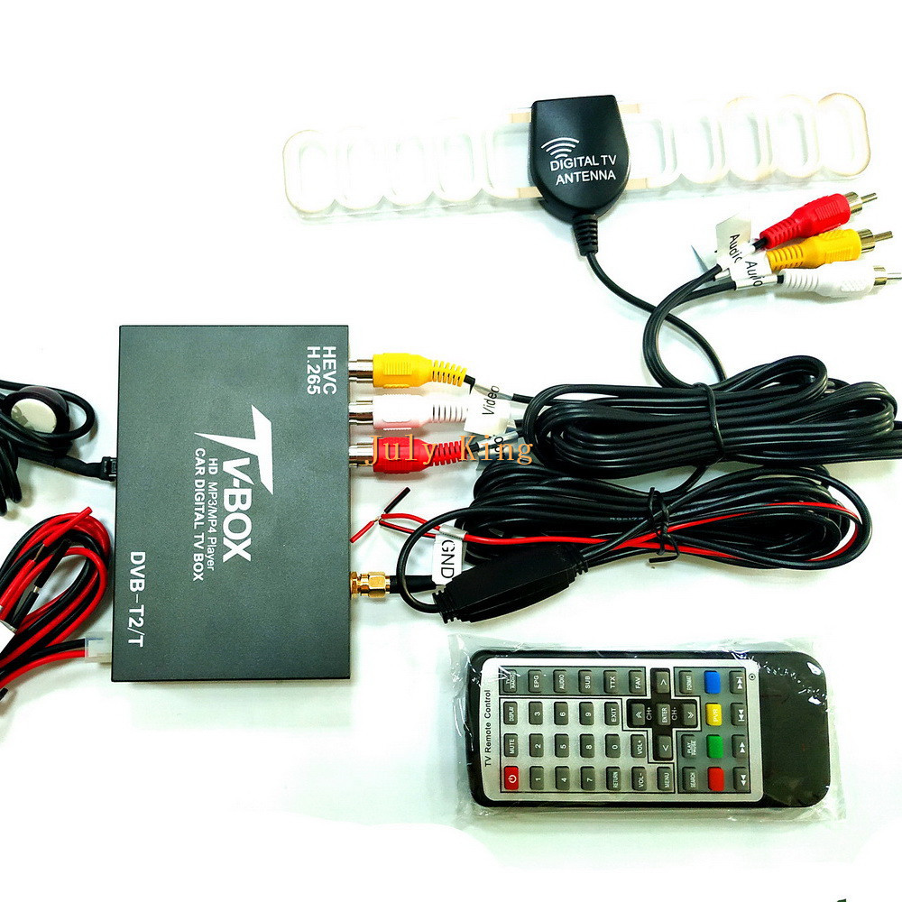 DVB-T Car Mobile Digital Set Top Box, HEVC/H.265 DVB-T2 TV Receiver, Car TV Box, Support MPEG-1, -2,