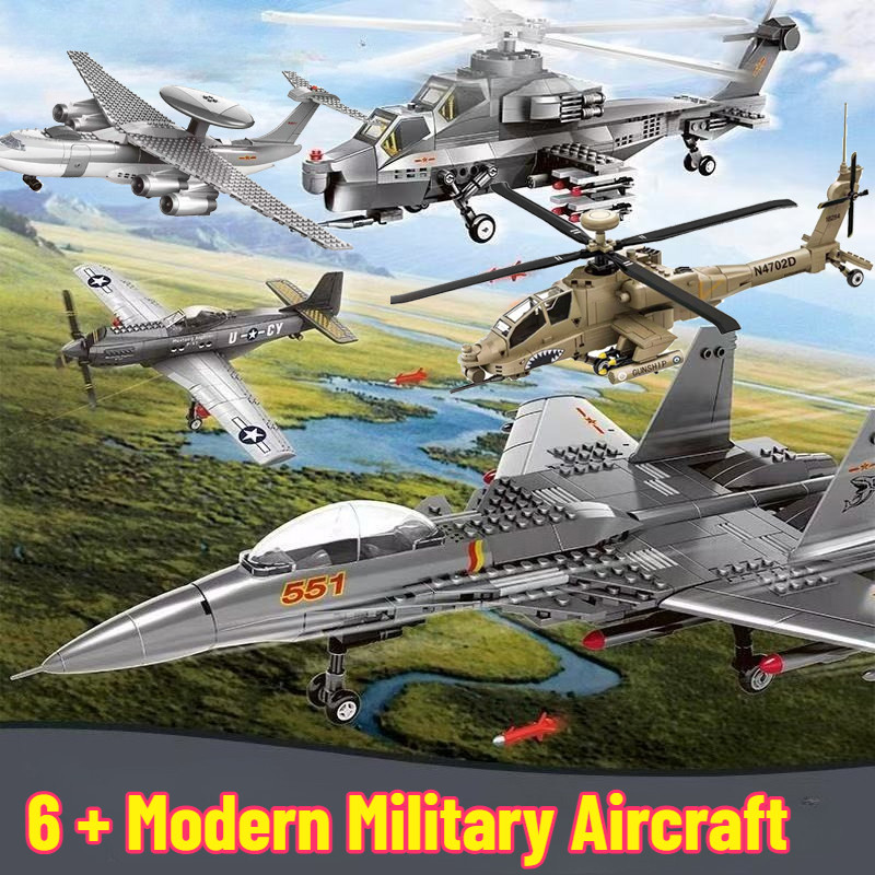 Military SR-71 Blackbird Spy Plane F-15 Heavy Stealth Fighter Aircraft Soler Buig Blocks Airplane Mo