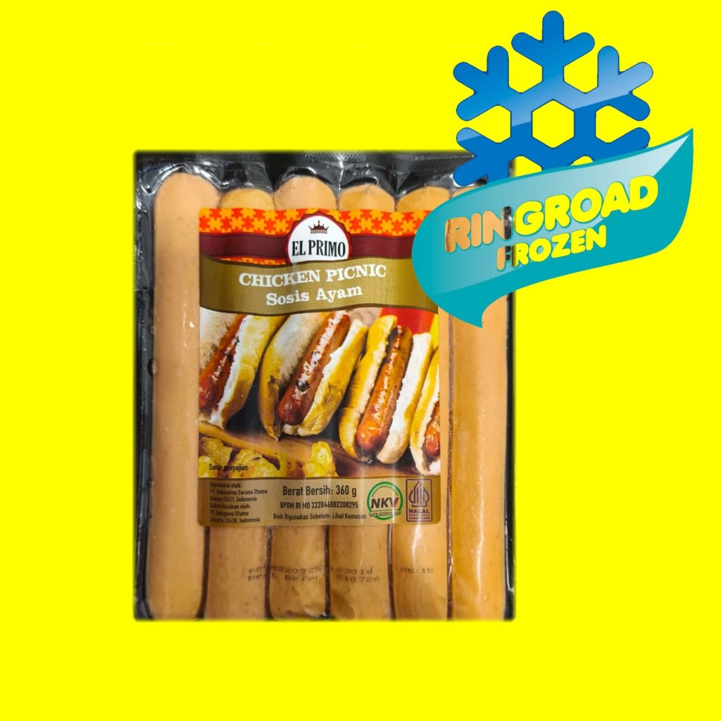 

ELPRIMO CHICKEN PICNIC SOSIS AYAM 360 GR - 6 PCS