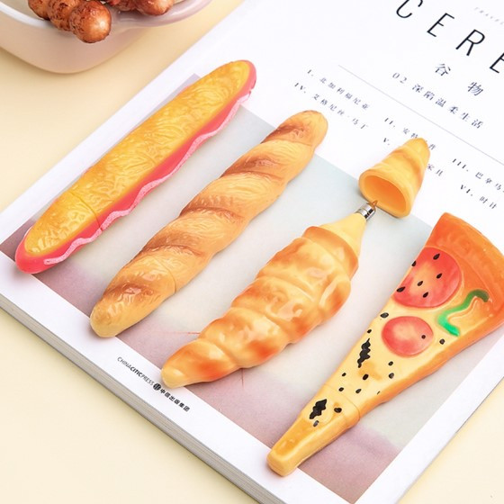

TERLARIS Pulpen Gel Motif Pizza Roti Pena Lucu Pulpen Unik