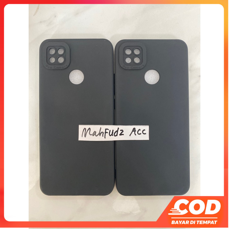 SOFTCASE FULL BLACK REDMI 9C/REDMI 10A CASE MACARON PRO CAMERA HITAM POLOS - NA