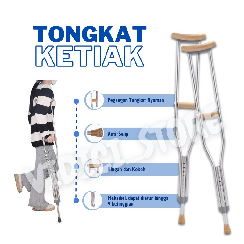 SATUAN TONGKAT KETIAK CRUCH TONGKAT KRUK TONGKAT KETIAK STAINLESS ALAT BANTU JALAN/ TONGKAT KETIAK
