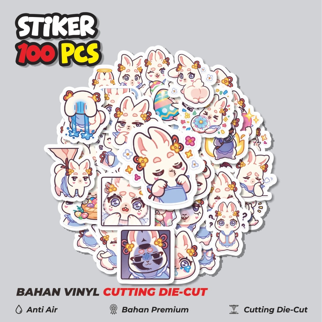 

Terbaru! 50 pcs Stiker Funny Character Asya The Rabbit Bunny Dekorasi Lucu Kreatif untuk Notebook, Skateboard, HP