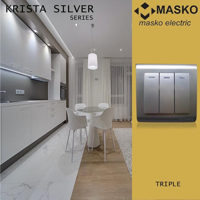 MASKO IB SAKLAR TRIPLE SILVER K-SV 213 KRISTA TRIPEL 3 GANG SNI ORI ORIGINAL