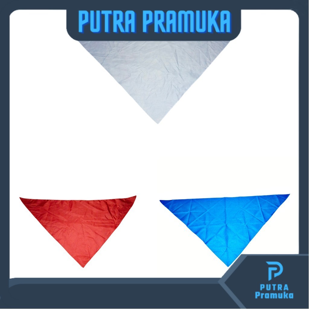 Syal SMP Polos Pmi Pmr Slayer Putih Merah Biru Premium arwana 45x80cm