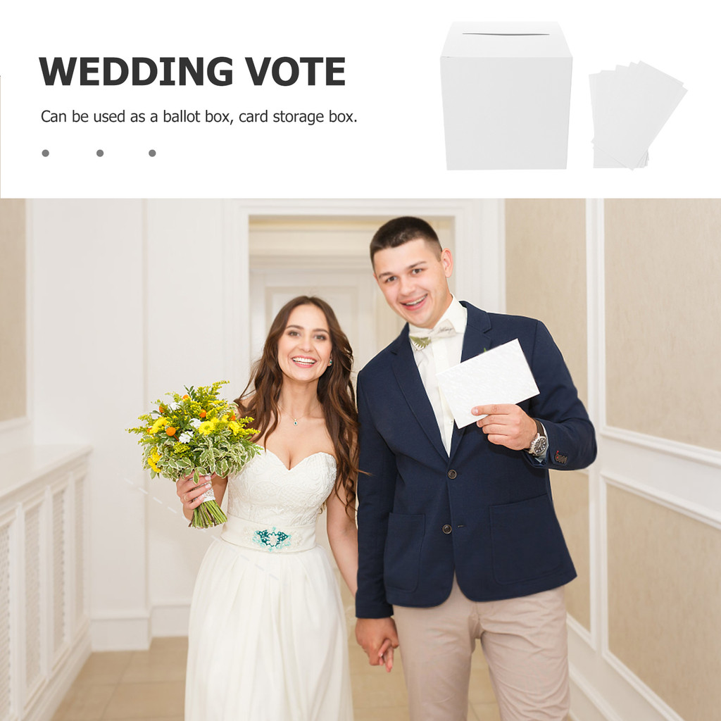 

1 Set Paper Wedding Card Box Blessing Message Storage Elegant Keepsake White Gift Envelope Money Diy Rustic Reception Decorative