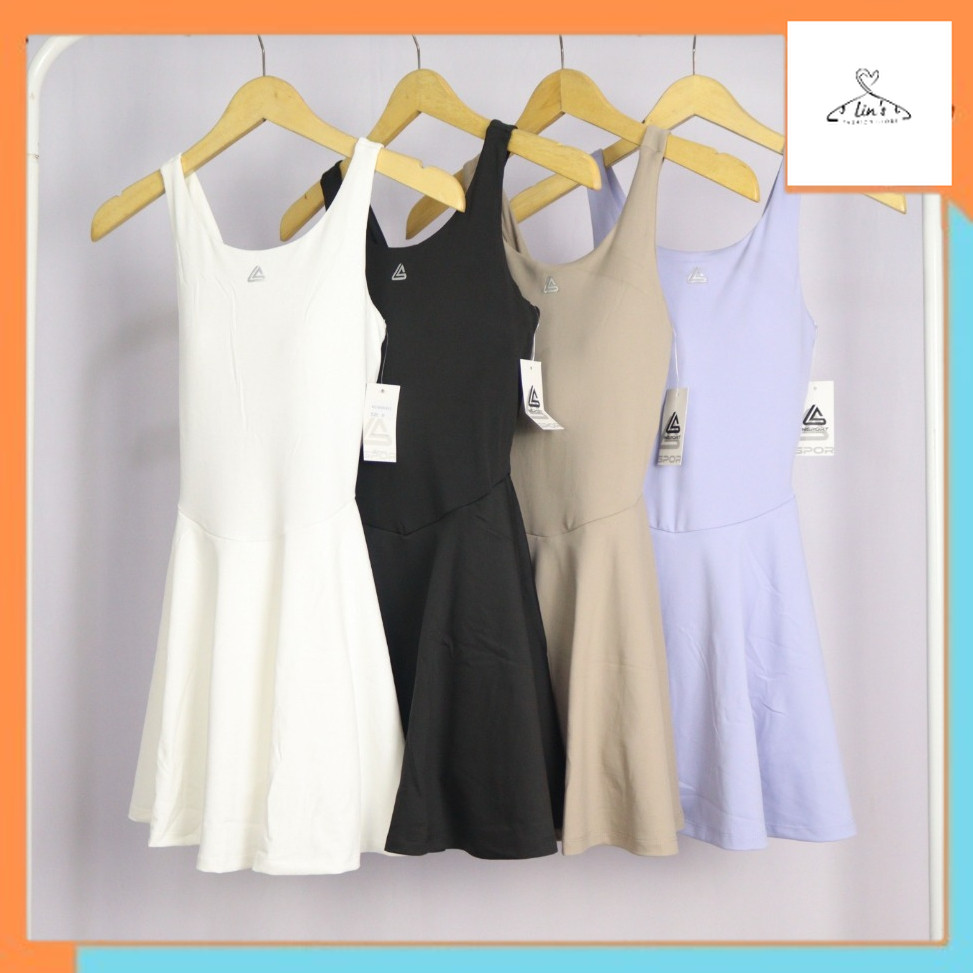 Outfit olahraga Active Wear - Jumpsuit Olahraga Wanita Outfit Padel Workout Set Sport Bra & Rok Cela