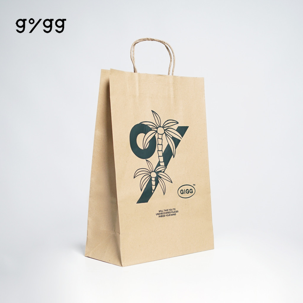 Gigg - Paperbag Craft Tali Polos Coklat - Tas Kantong Kertas