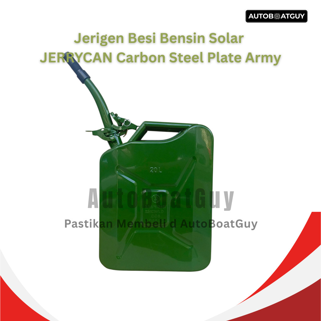 Jerigen Besi Bensin Solar JERRYCAN Carbon Steel Plate Army 20 Liter / 20 L