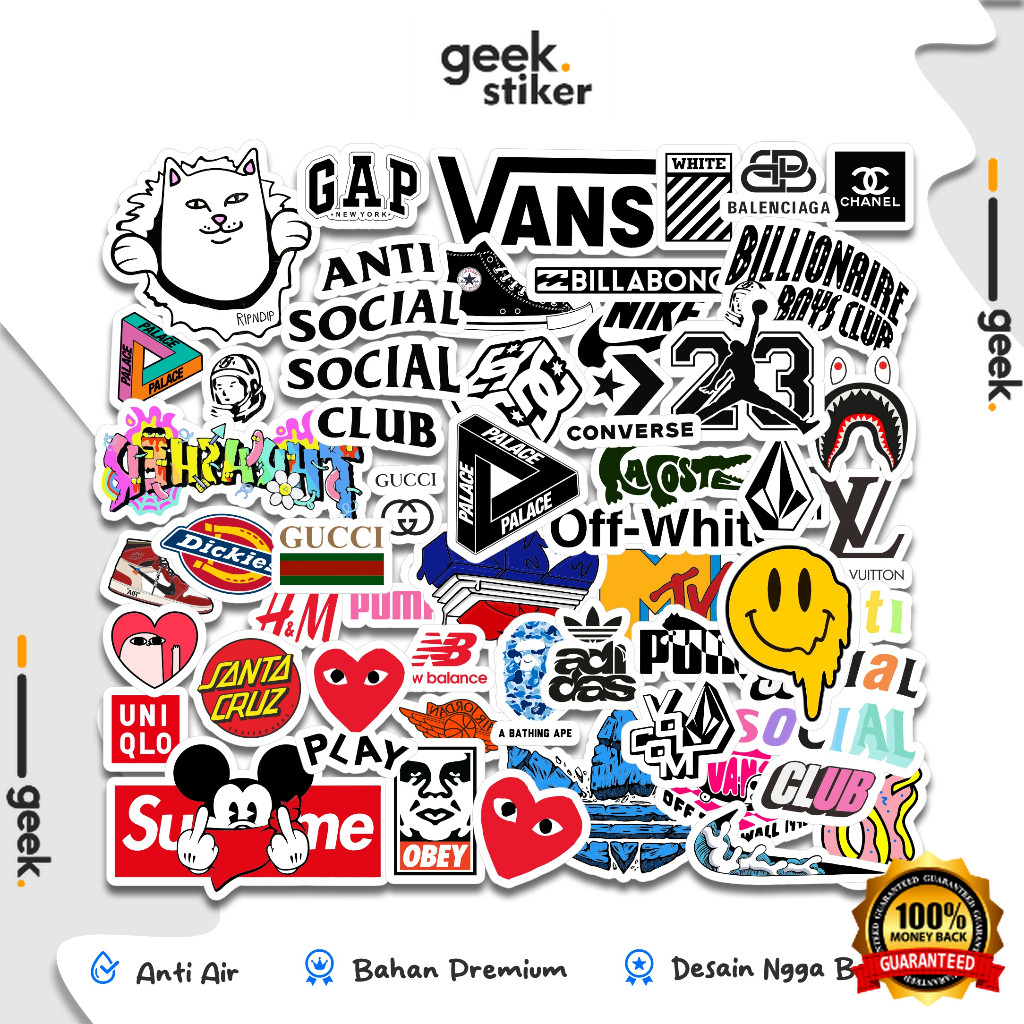 Stiker Pack Logo Hypebeast Graffiti Aesthetic | Stiker Brand Logo