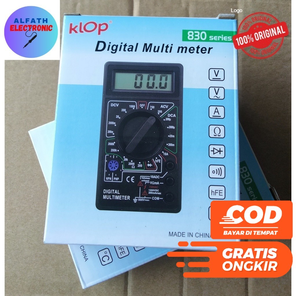 KLOP Multi Tester Digital 830 B  830B SERIES ORIGINAL KUALITAS BAGUS